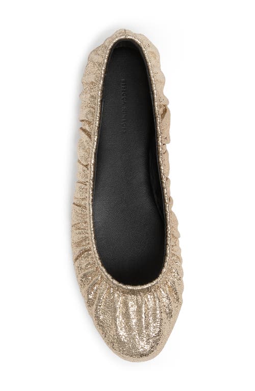 Rebecca Minkoff Ruched Ballet Flat In Gold