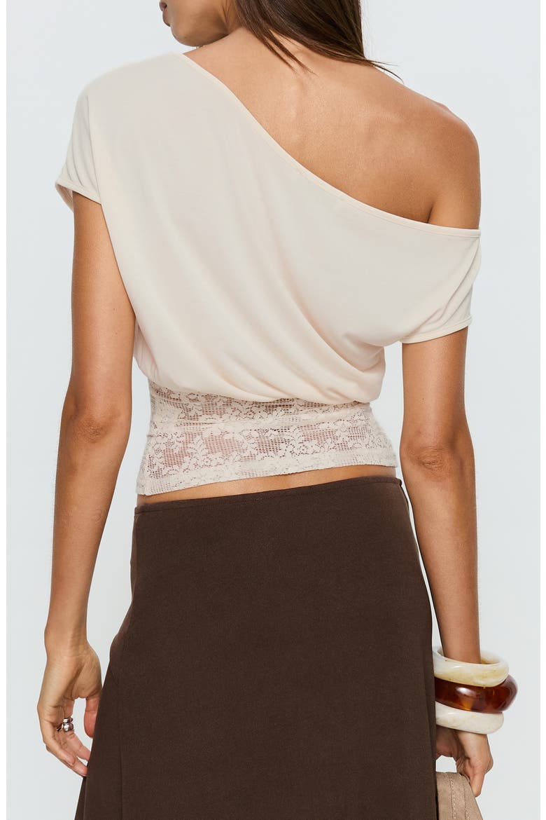 Marienna One Shoulder Lace Top, Alternate, color, CREAM