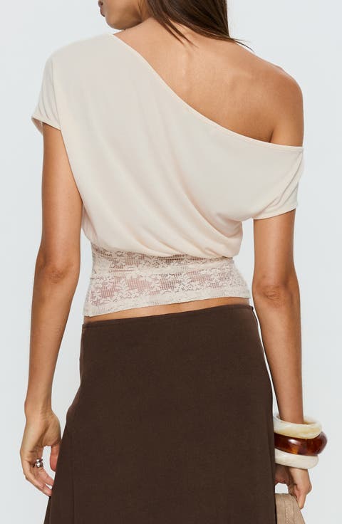 Marienna One Shoulder Lace Top