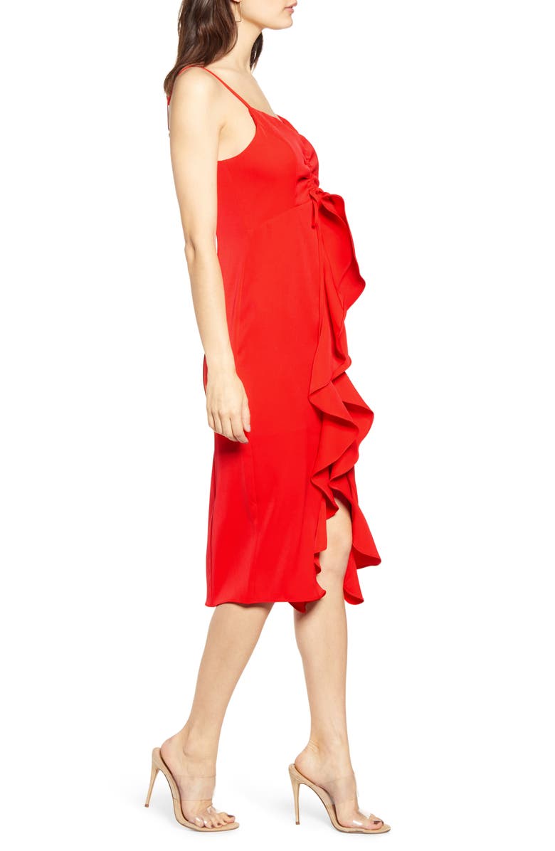 Endless Rose Ruffle Front Dress, Alternate, color, Red