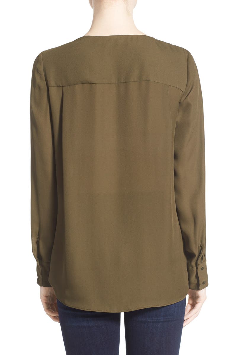 WAYF Wrap Front Long Sleeve Blouse, Alternate, color,