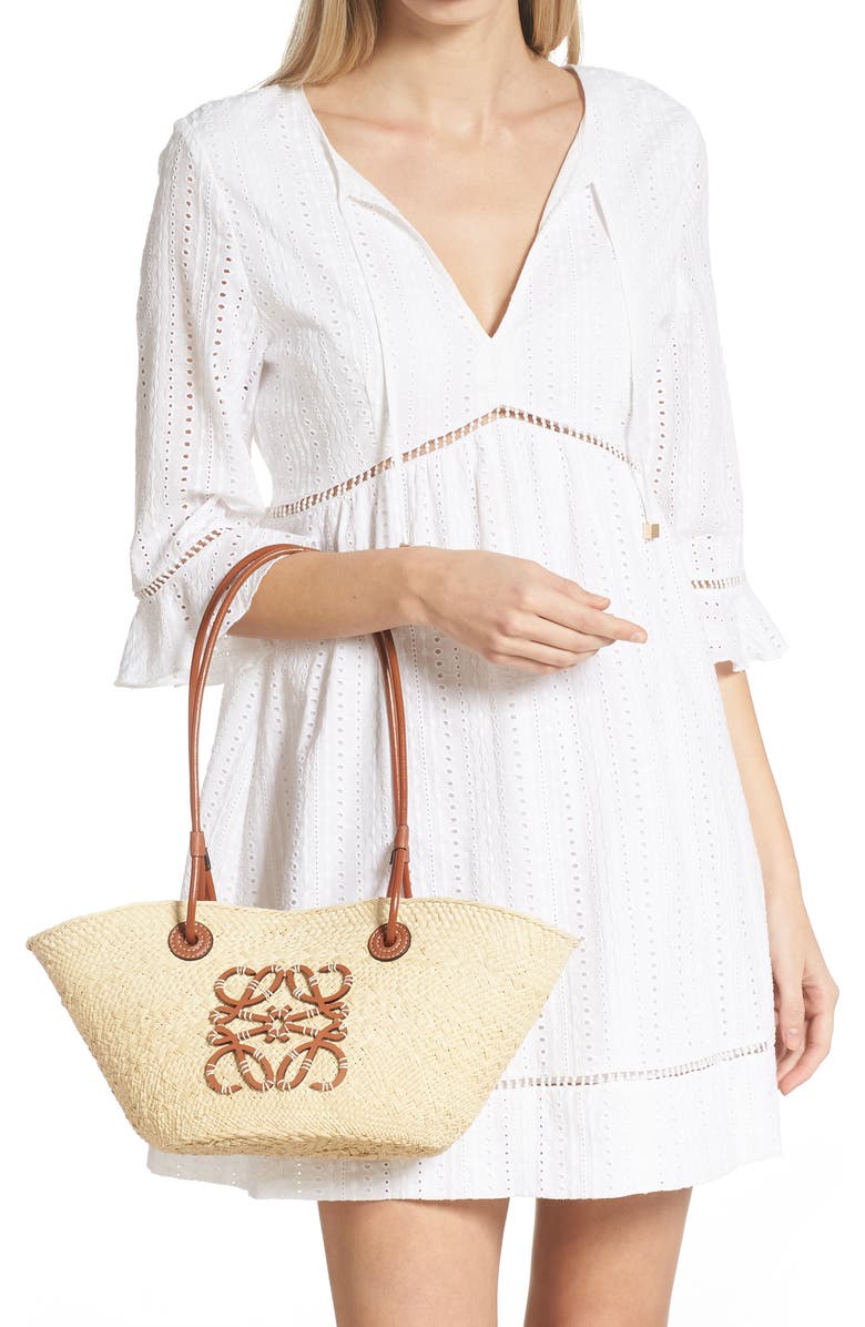 Loewe x Paula's Ibiza Small Anagram Iraca Palm Basket Bag, Alternate, color,