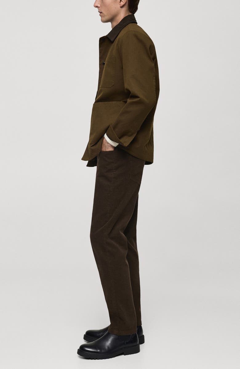 MANGO Regular Fit Straight Leg Corduroy Pants, Alternate, color, Chocolate