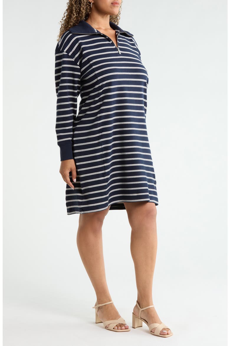 Stripe Travel Minidress, Alternate, color, NAVY IVORY SABRINA STRIPE