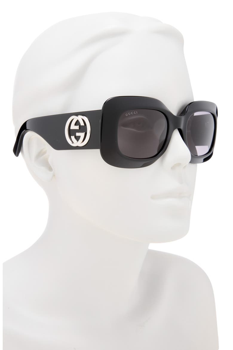 51mm Oversize Square Sunglasses, Alternate, color, BLACK BLACK GREY