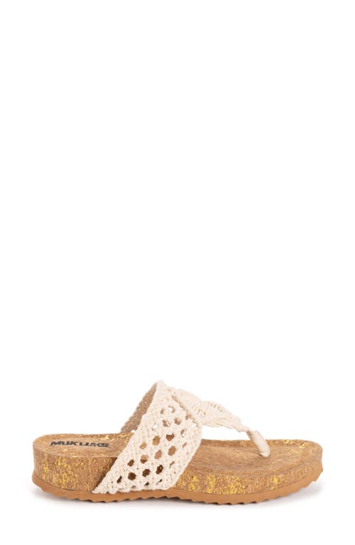 Muk Luks Pippen Platform Slide Sandal In Beige