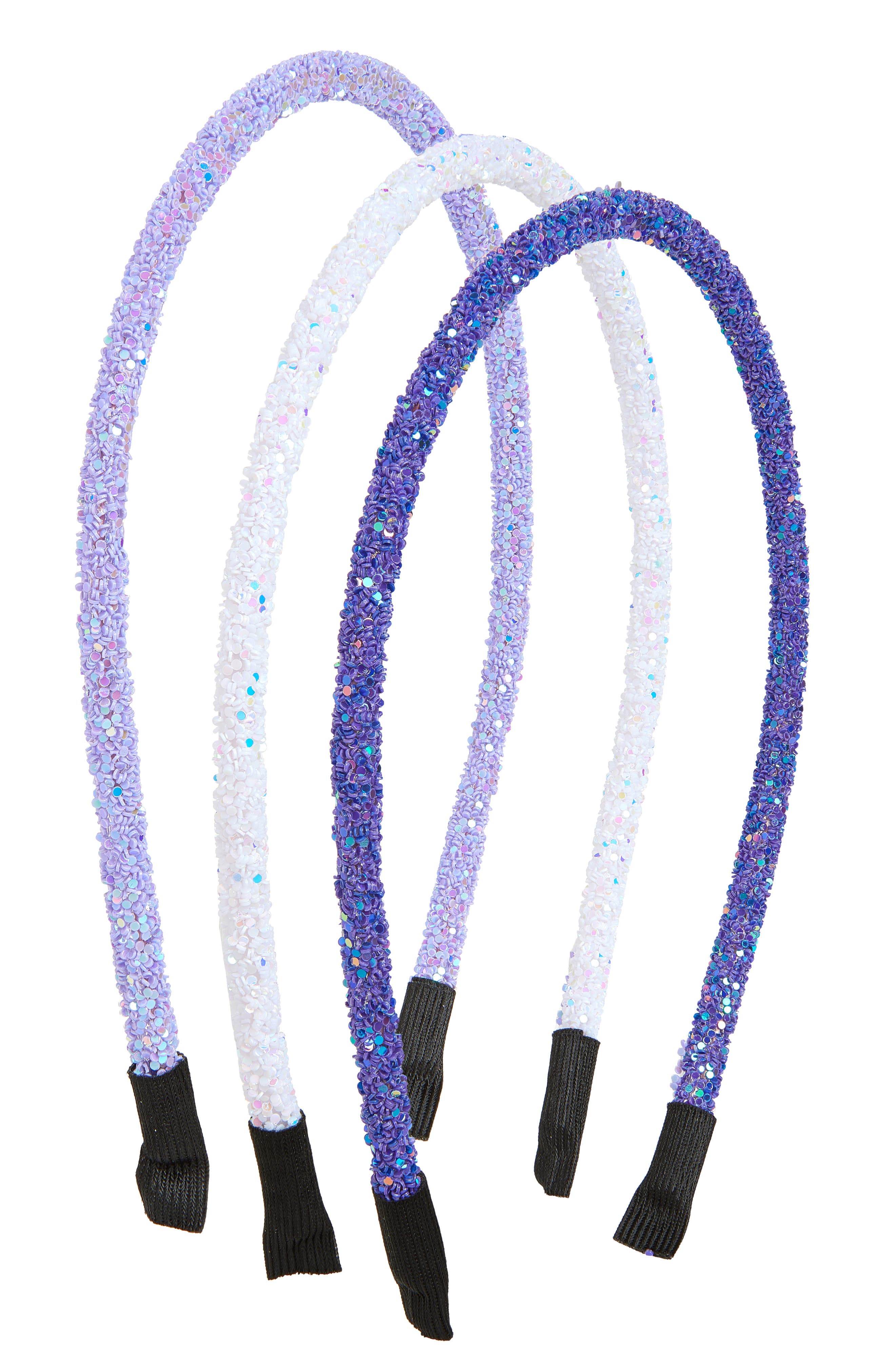 Kids' 3-Pack Headbands, Main, color, PURPLE