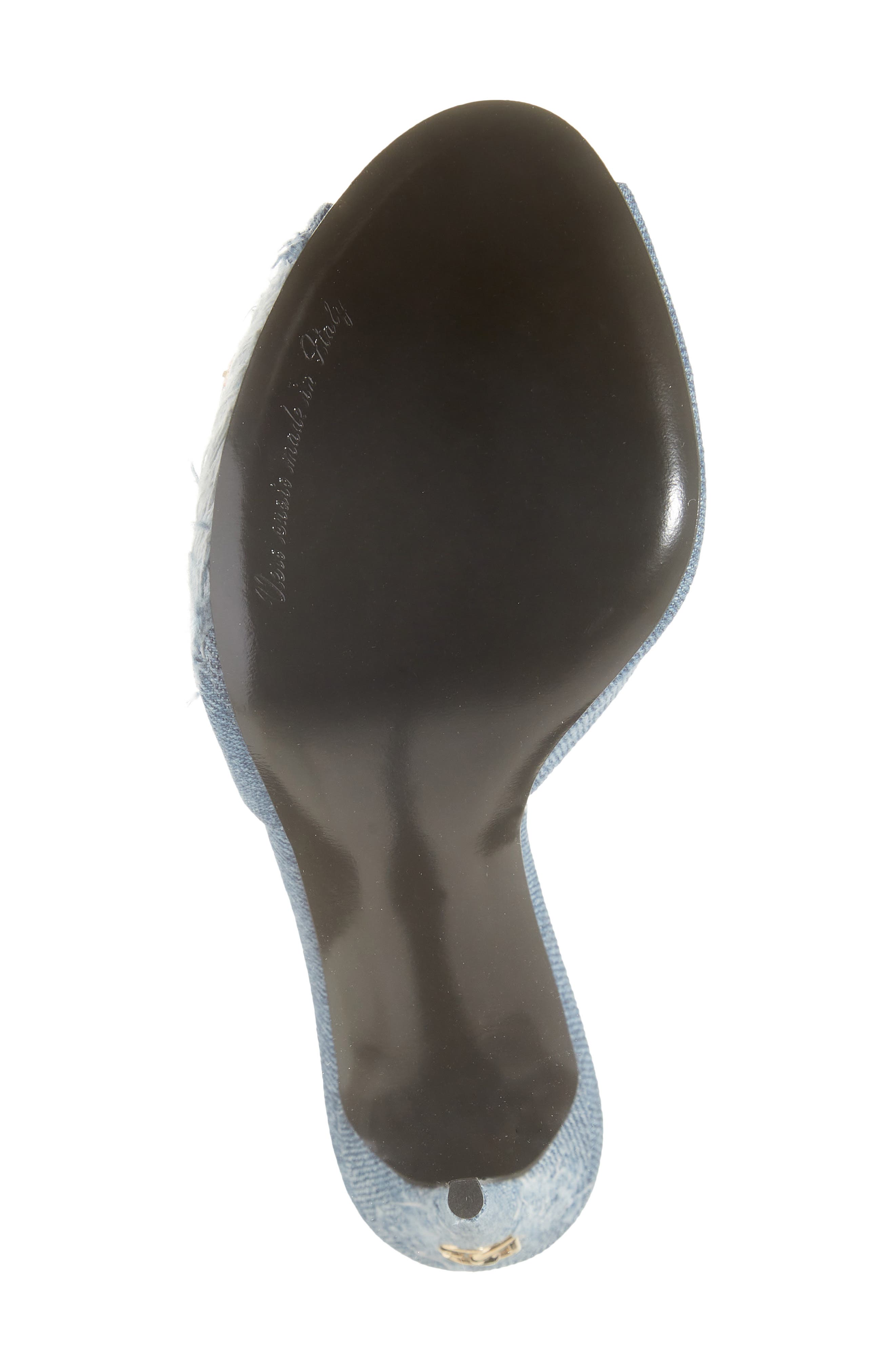 Dolce&Gabbana Patchwork Denim Embellished Slide Sandal, Alternate, color, 