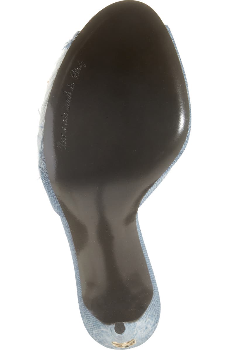 Dolce&Gabbana Patchwork Denim Embellished Slide Sandal, Alternate, color,