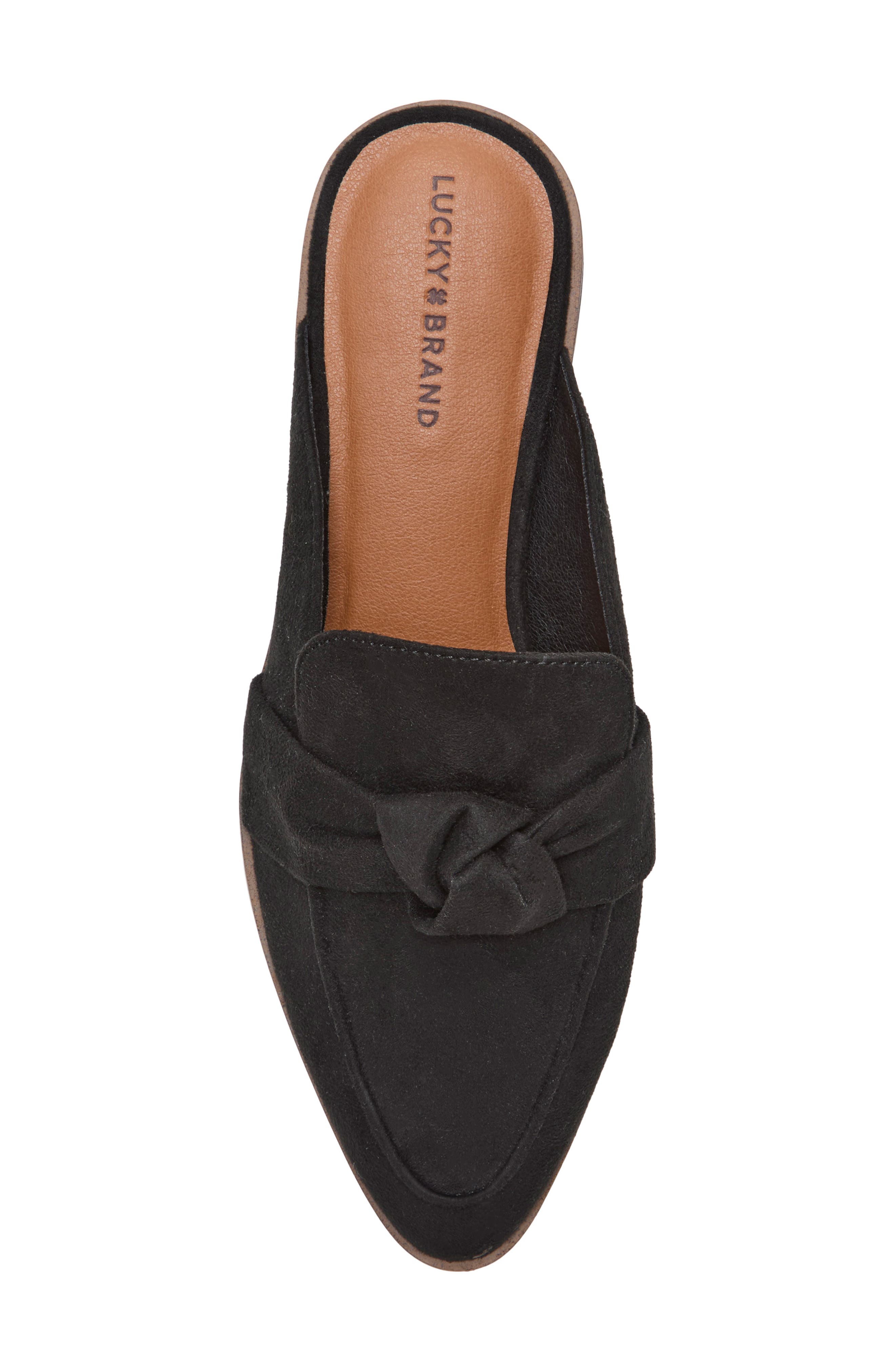 Lucky Brand Alusia Knot Mule Loafer, Alternate, color, Black Oil Suede