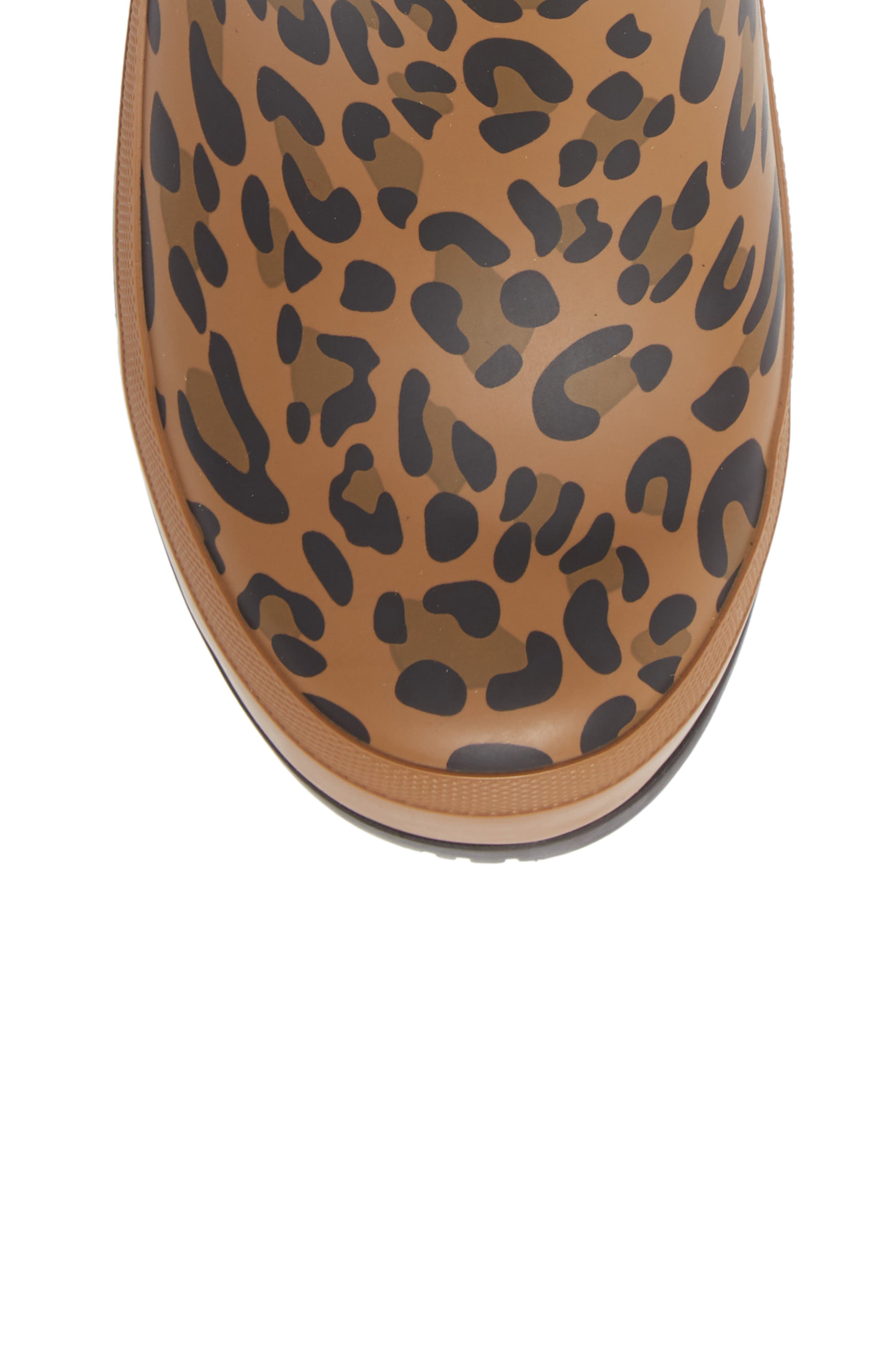 Molly Floral Print Welly Waterproof Rain Boot, Alternate, color, TAN LEOPARD