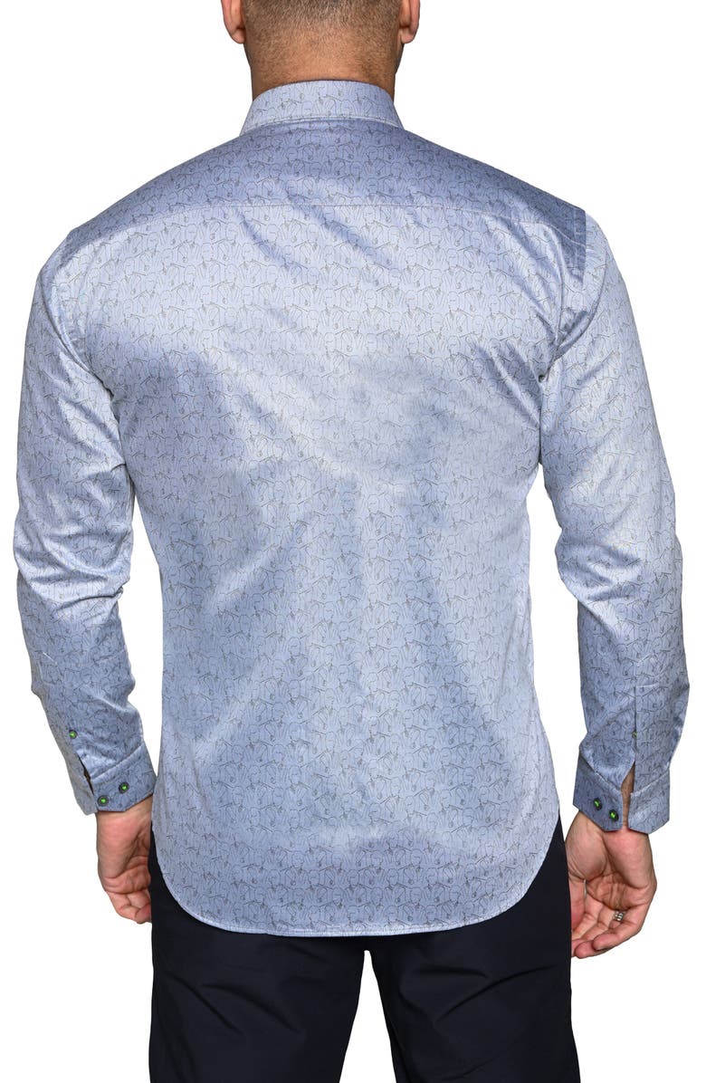 Maceoo Fibonacci Resistance Contemporary Fit Button-Up Shirt, Alternate, color, Grey