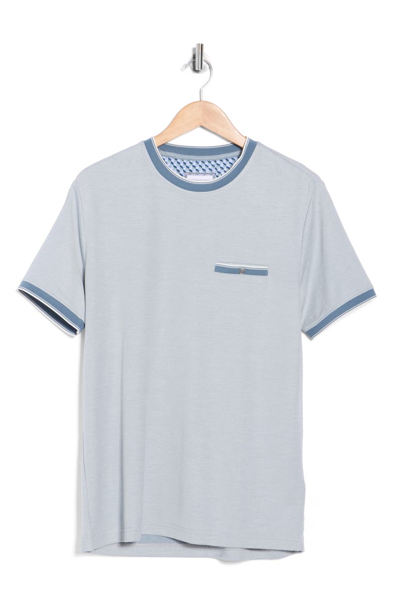 DENIM AND FLOWER Tipped Pocket T-Shirt, Main, color, Light Blue