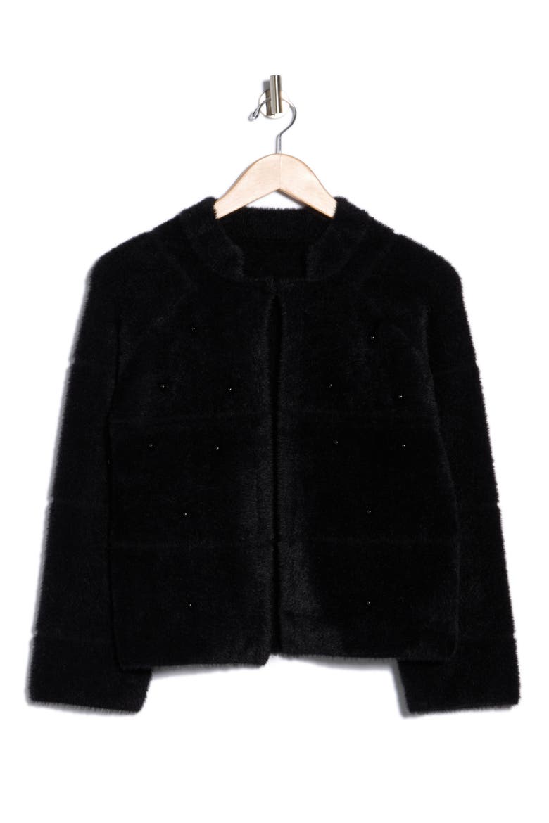 Misty Eyelash Cardigan, Alternate, color, BLACK