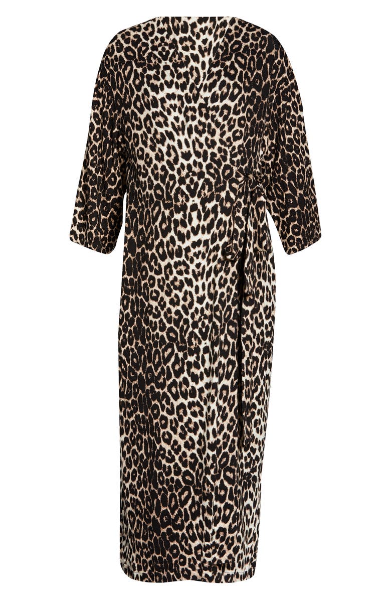 Nesting Olive Animal Print Maternity/Nursing Robe, Alternate, color,