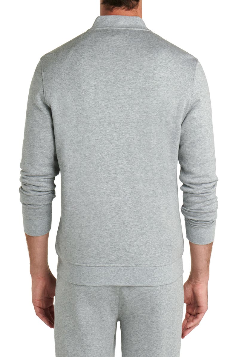 Bugatchi Comfort Zip Crewneck Sweatshirt, Alternate, color, Platinum