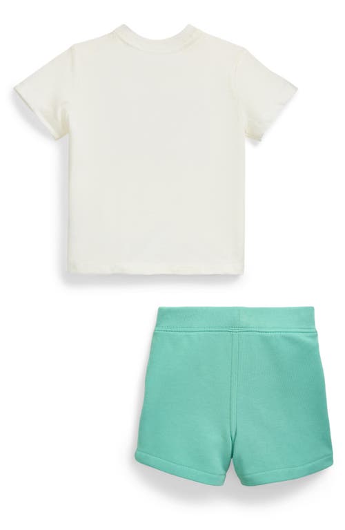 Polo Ralph Lauren Ralph Lauren Logo Embroidered Cotton Graphic T-shirt & Shorts Set In Paper White