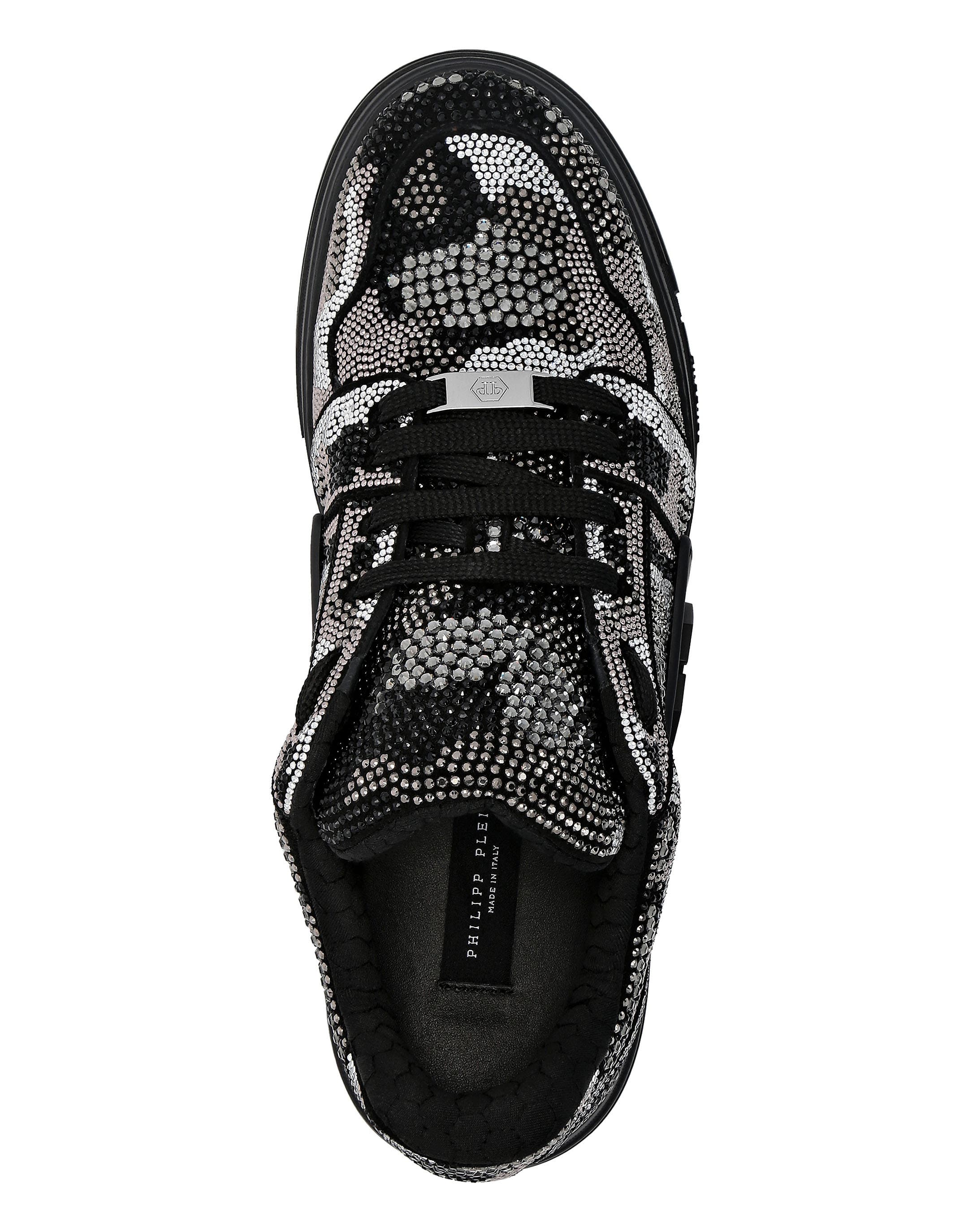 Crystal Royal Street Suede Lo-Top Sneakers Camouflage Unisex, Alternate, color, black