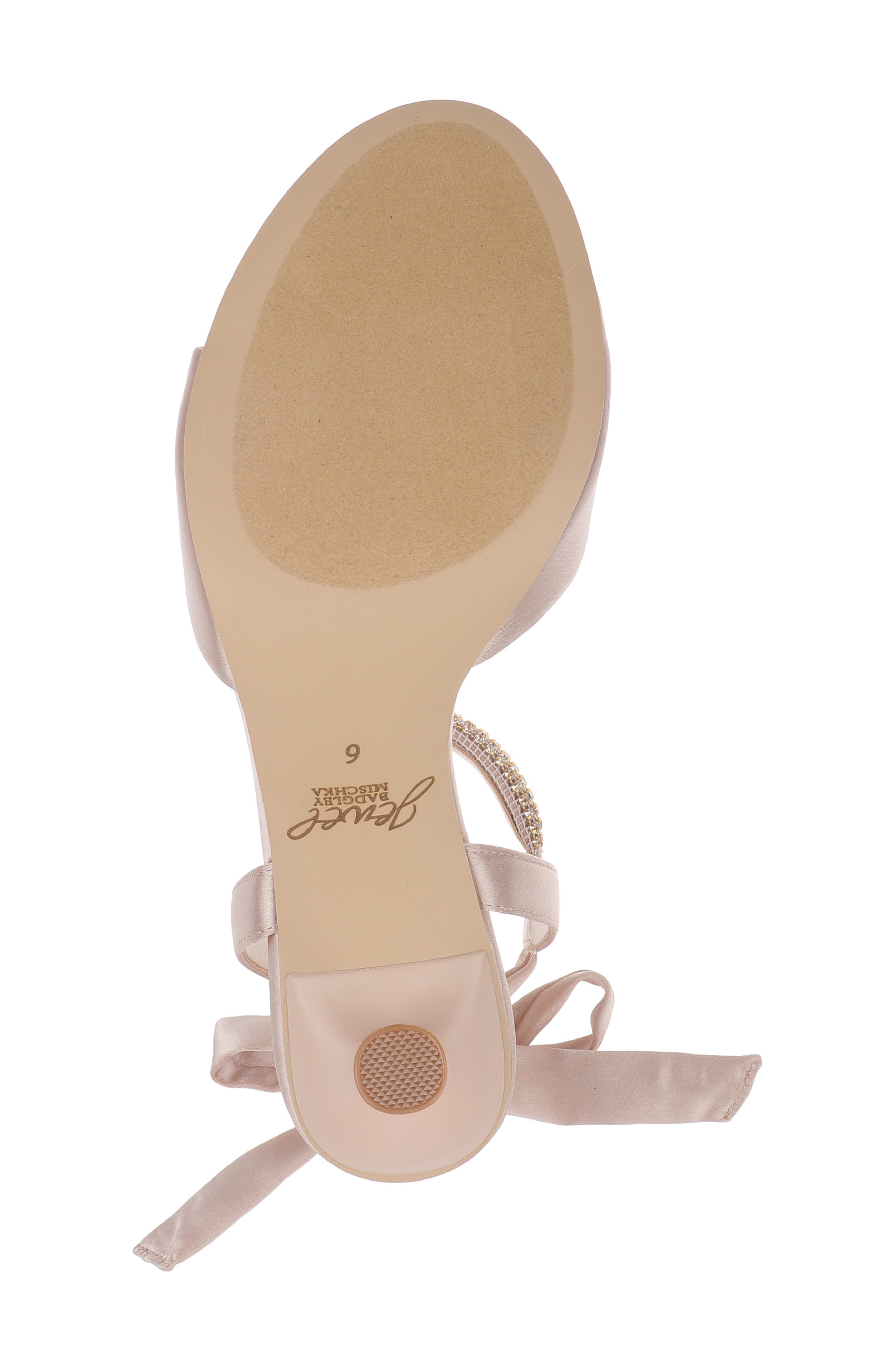 Blake Crystal Ankle Strap Sandal, Alternate, color, DARK NUDE SATIN