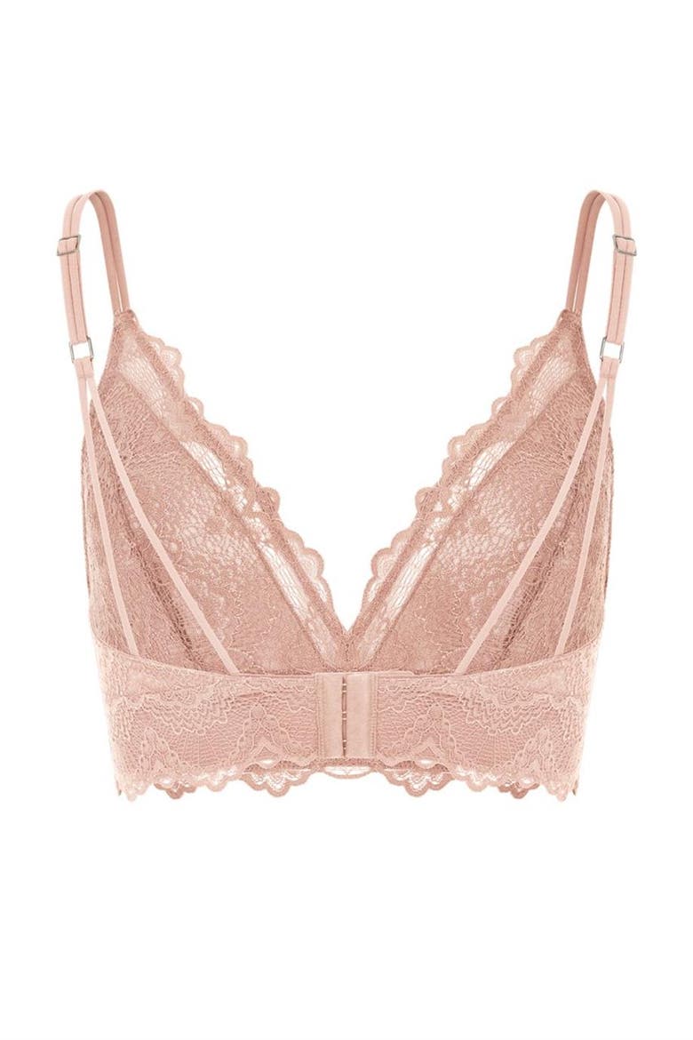 Flame Deep Plunge Bralette, Alternate, color, Nude Pink
