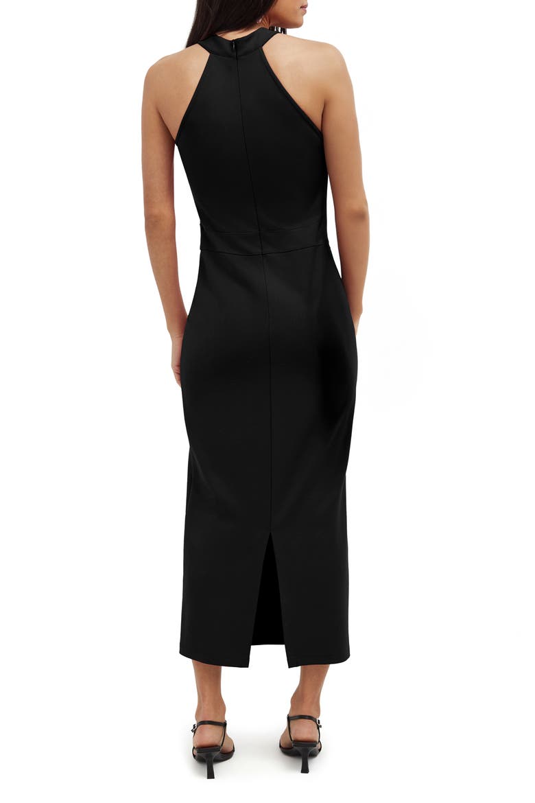 Sonata Ponte Knit Midi Cocktail Dress, Alternate, color, BLACK