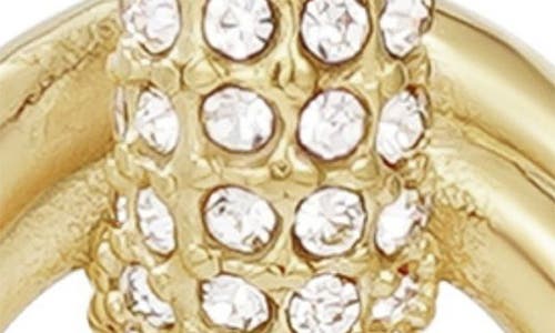 Adornia Tarnish Resistant 14k Gold Plated Crystal Doorknocker Earrings In Gold