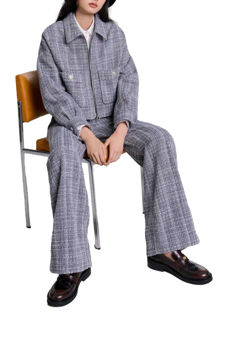 maje Short tweed jacket, Alternate, color, 