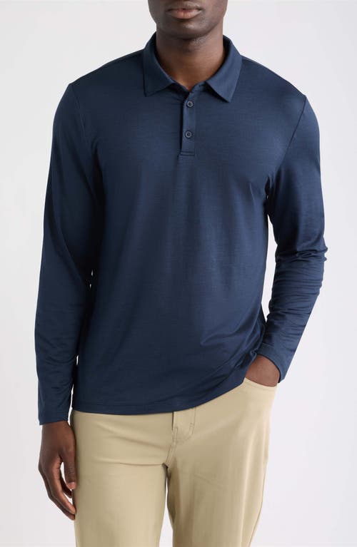 Zella Dynamic Long Sleeve Polo In Blue