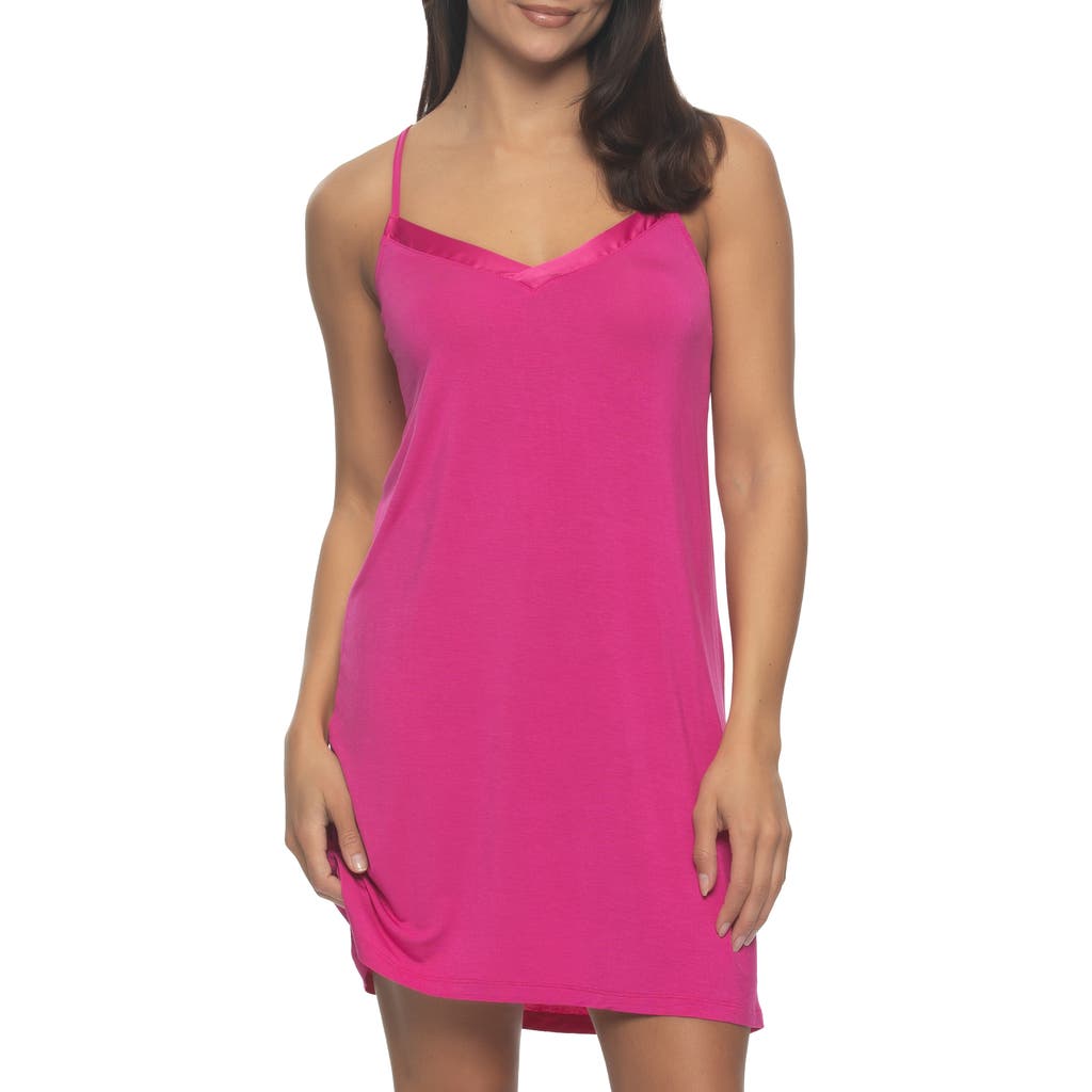 Felina Women's Elysees Sleeveless Satin V-neck Chemise In Very Berry