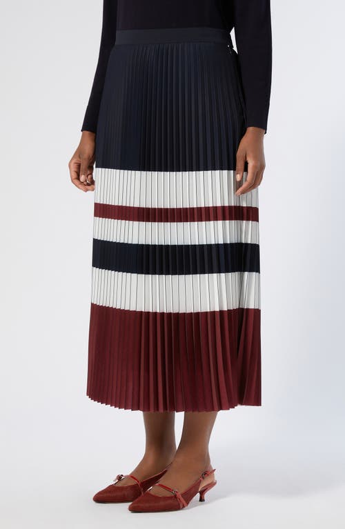 Marina Rinaldi Master Colorblock Pleated Crêpe De Chine Skirt In Multi