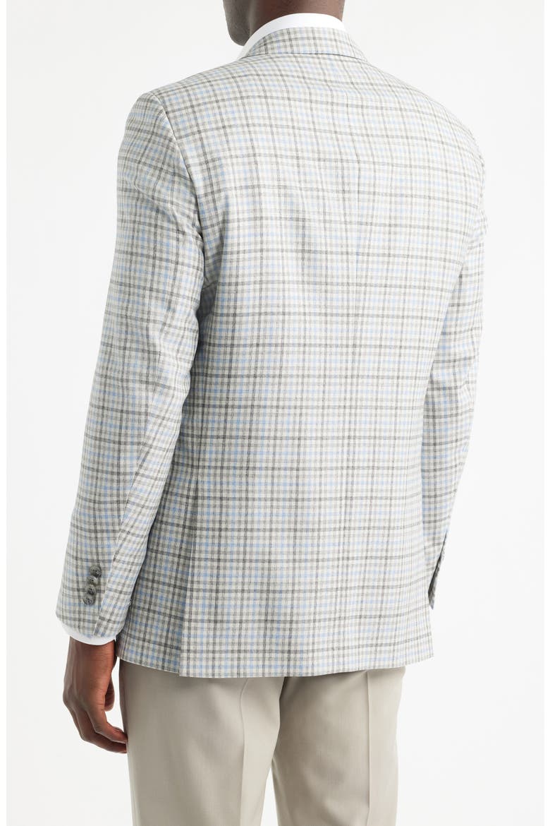 Flynn Classic Fit Grey & Brown Check Wool Sport Coat, Alternate, color, LIGHT GREY