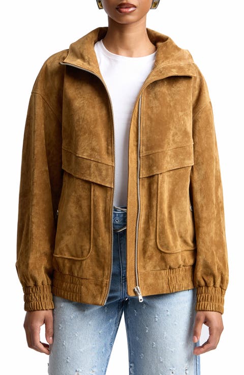 Oversize Suede Zip Jacket