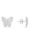 Sterling Silver CZ Butterfly Stud Earrings