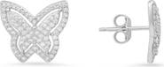 Queen Jewels Sterling Silver CZ Butterfly Stud Earrings