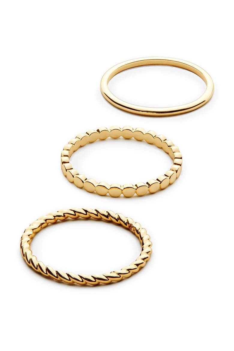 Adrianna Set of 3 Band Rings, Main, color, GOLD