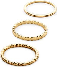 Ana Luisa Adrianna Set of 3 Band Rings
