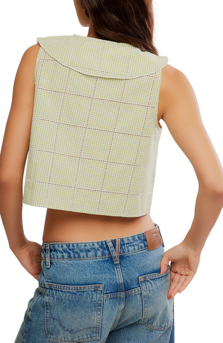 Free People Waiting For Me Crop Cotton Button-Up Top, Alternate, color, Winter Pear Combo