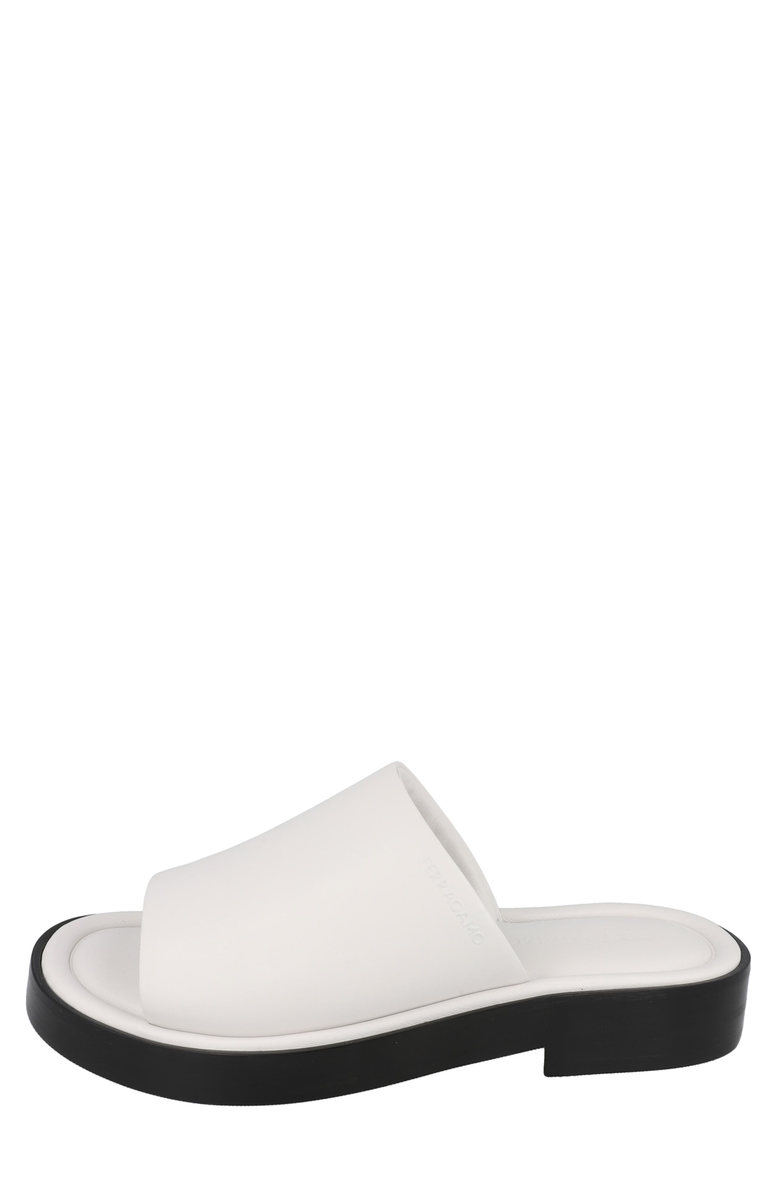 FERRAGAMO Slide Sandal, Alternate, color, White