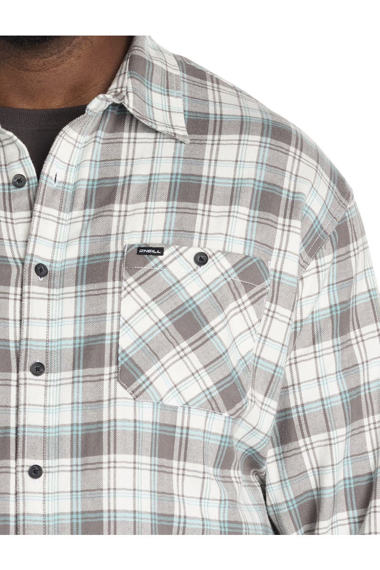 Big & Tall Redmond Plaid Stretch Flannel Sport Shirt, Alternate, color, WHITE
