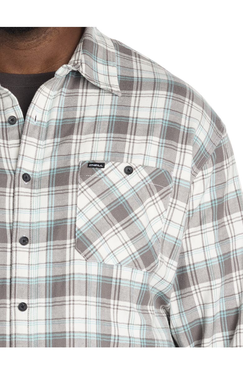 O'Neill Big & Tall Redmond Plaid Stretch Flannel Sport Shirt, Alternate, color, White