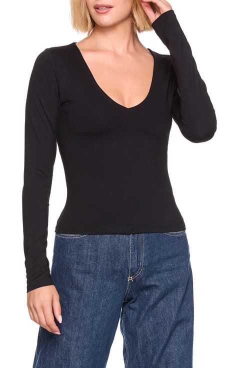 V-Neck Long Sleeve Top