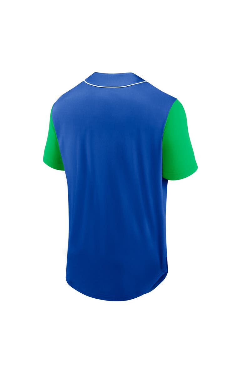 FANATICS Men's Fanatics Branded Blue Seattle Sounders FC Balance Fashion Baseball Jersey, Alternate, color,