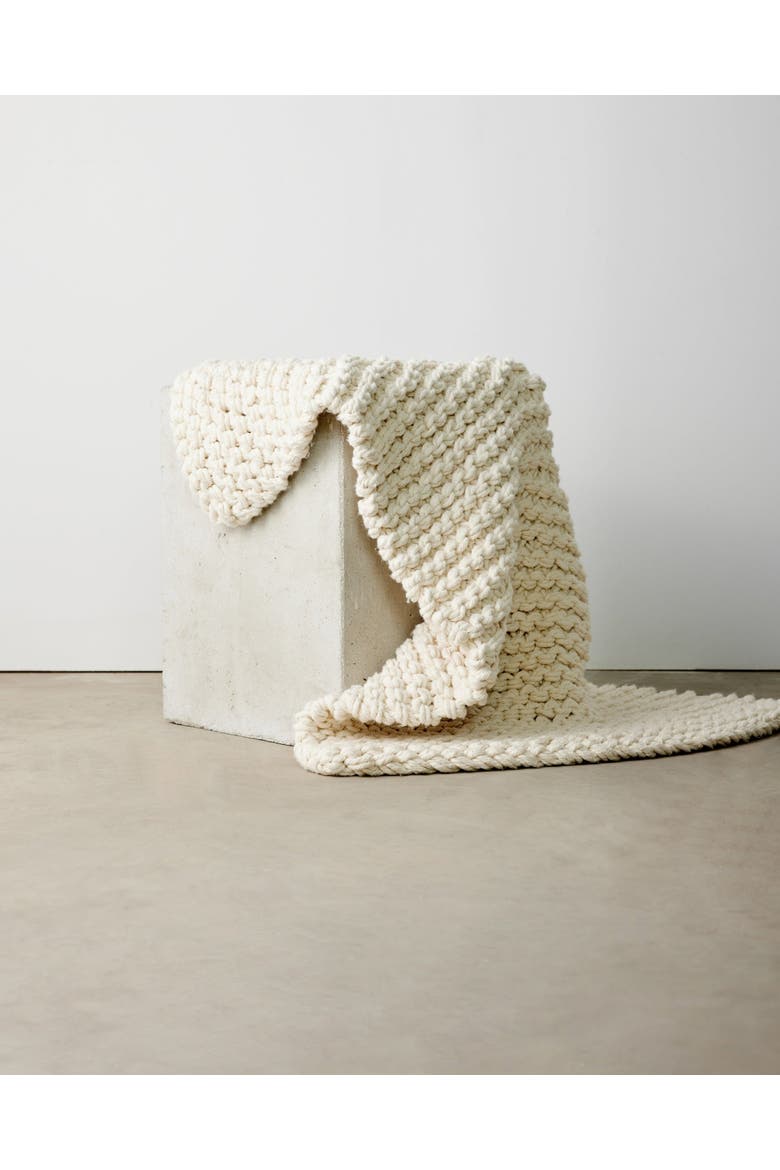 Chunky Ecru Hand-Loomed Mat, Main, color, Natural
