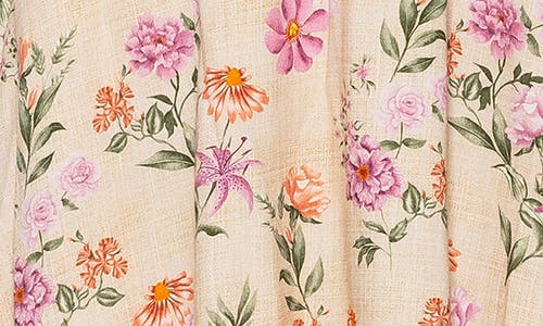 Alexia Admor Kliene Floral Smocked A-line Skirt In Beige/pink Floral