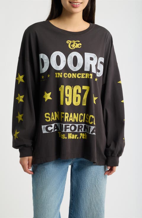 The Doors Gig Poster Oversized Long Sleeve Graphic Tee
