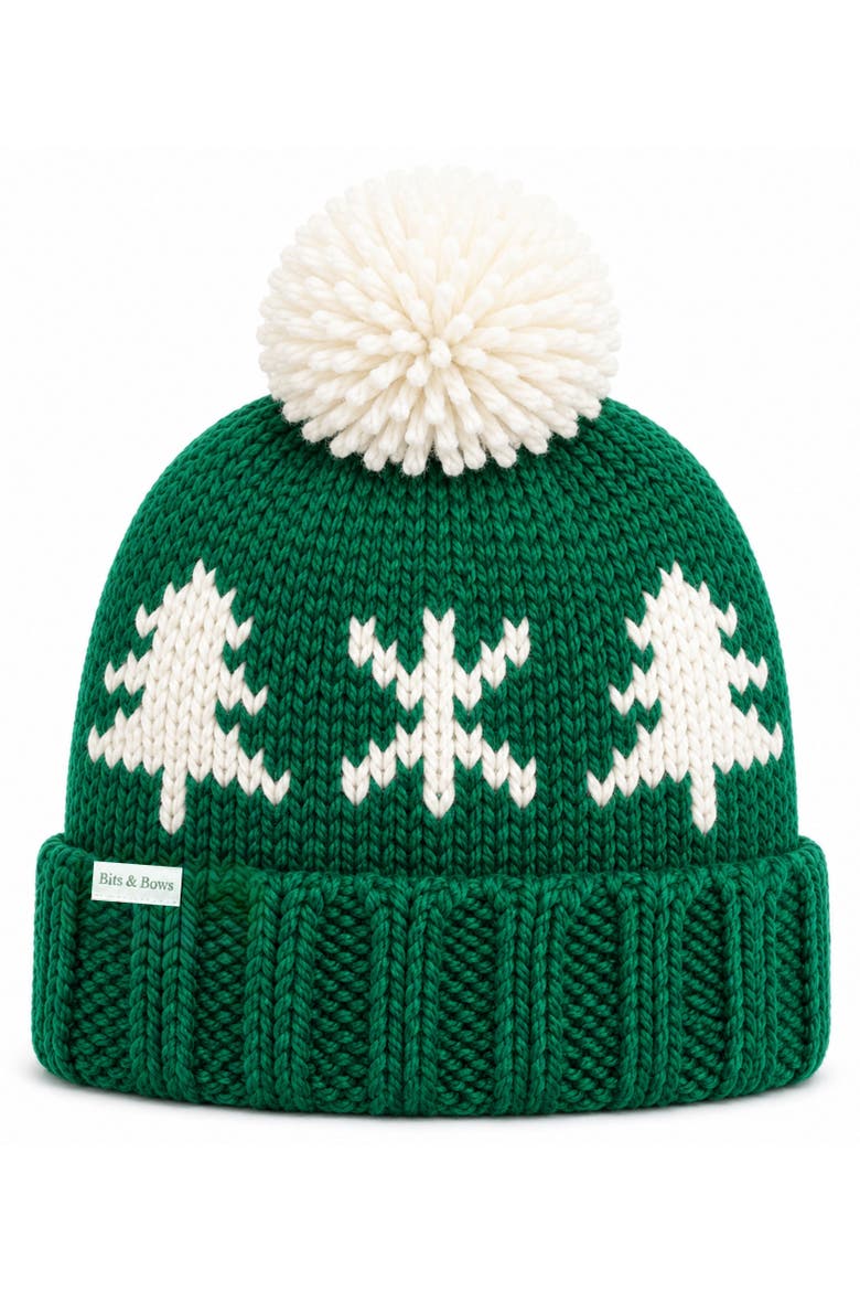 Adult Evergreen Bobble Hat, Main, color, Green/White