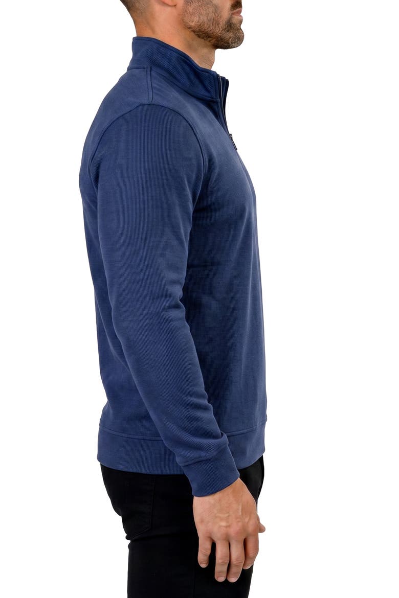 Mercerized Cotton Quarter Zip Pullover, Alternate, color, BLUE