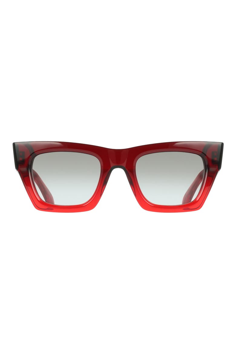 50mm Gradient Cat Eye Sunglasses, Main, color, TRANSPARENT DARK RED GRADIENT