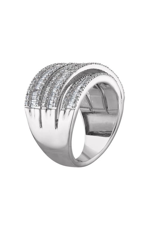 Fzn Sterling Silver Lab Grown Diamond Ring In Silver