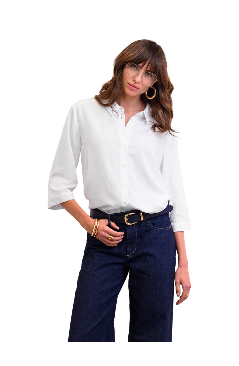 Celtic & Co. Pleat Back Shirt, Main, color, White